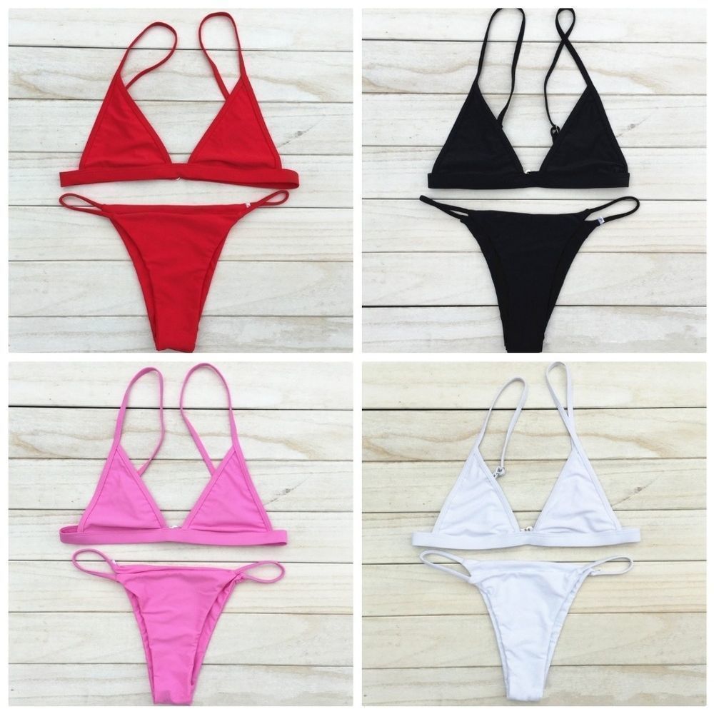 Brazilian Bikini Low sexy simple solid colors tan 2026